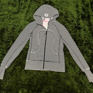 Lululemon striped black and white zip up hoodie jacket